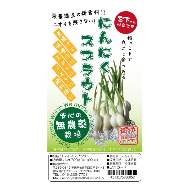 画像3: 【お試し】 にんにくスプラウト 約90本入 〔700ｇ〕 伊左衛門ファーム (3)